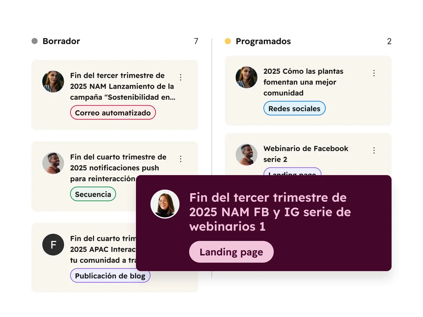Marketing Hub – Kanban Board