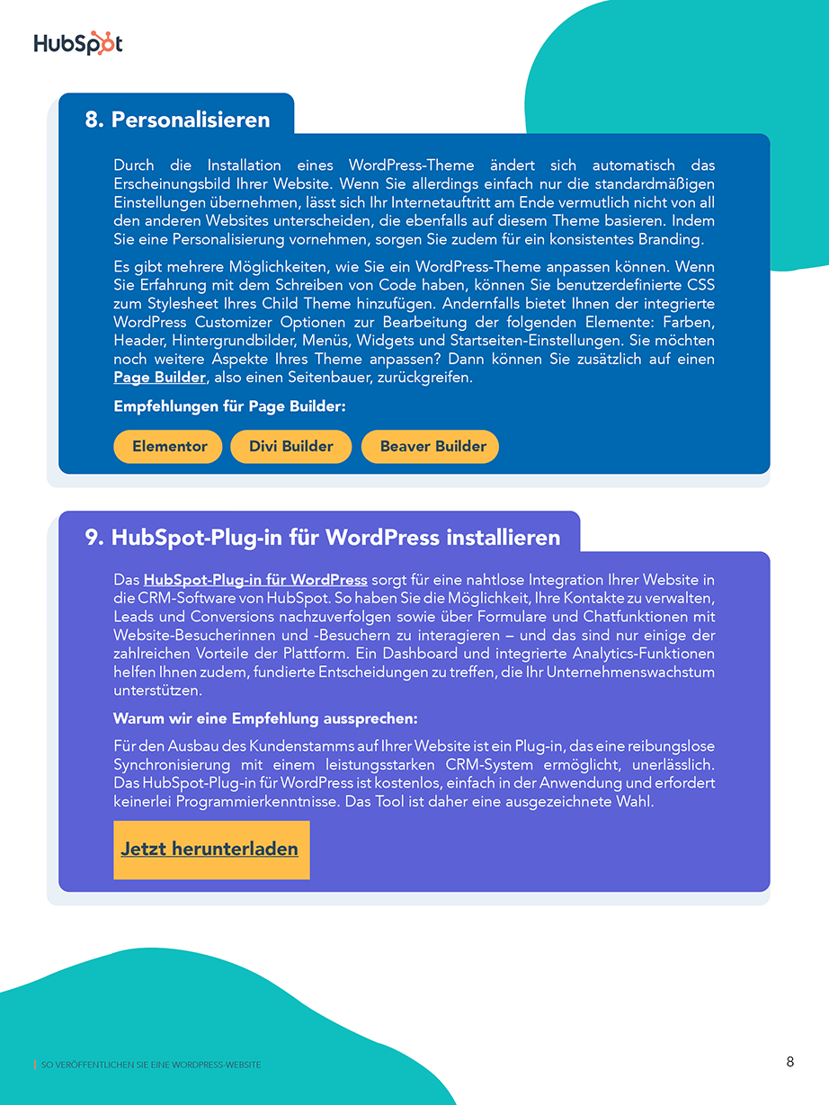 Personalisierung von WordPress
