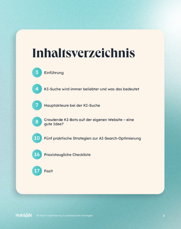 AI Search Guide_Table of Contents DE