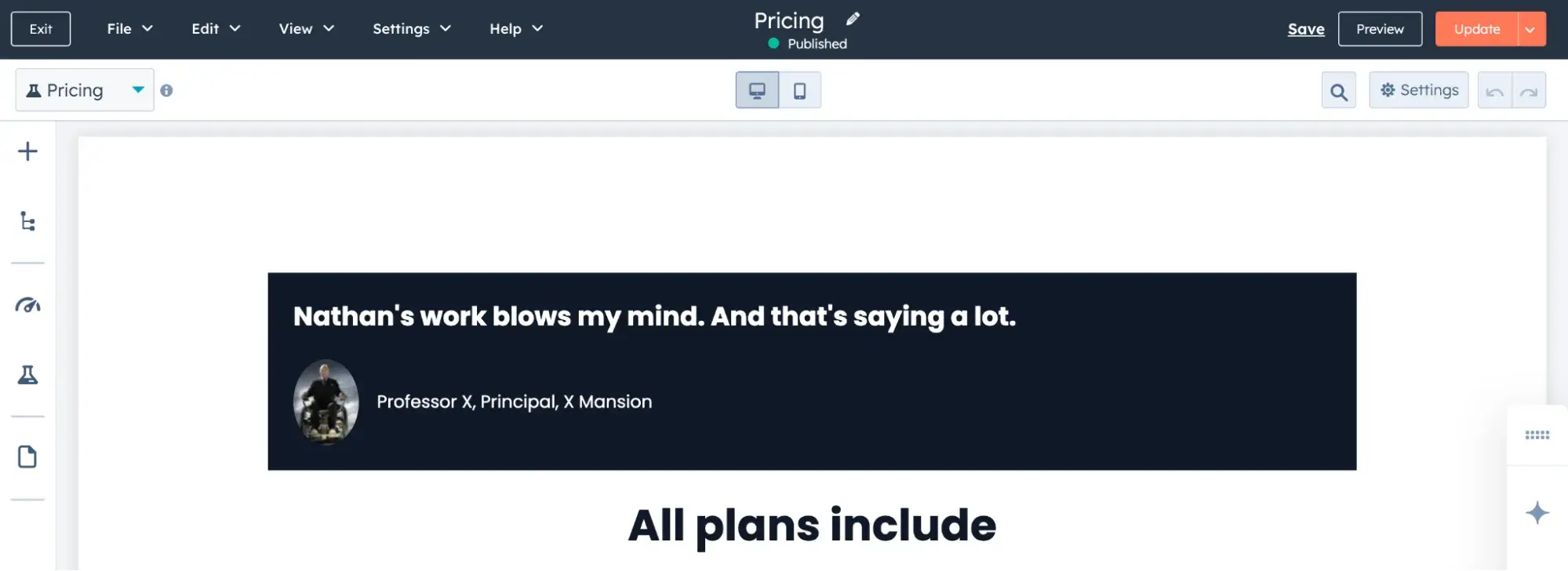 example of testimonial addition to pages i am a/b testing