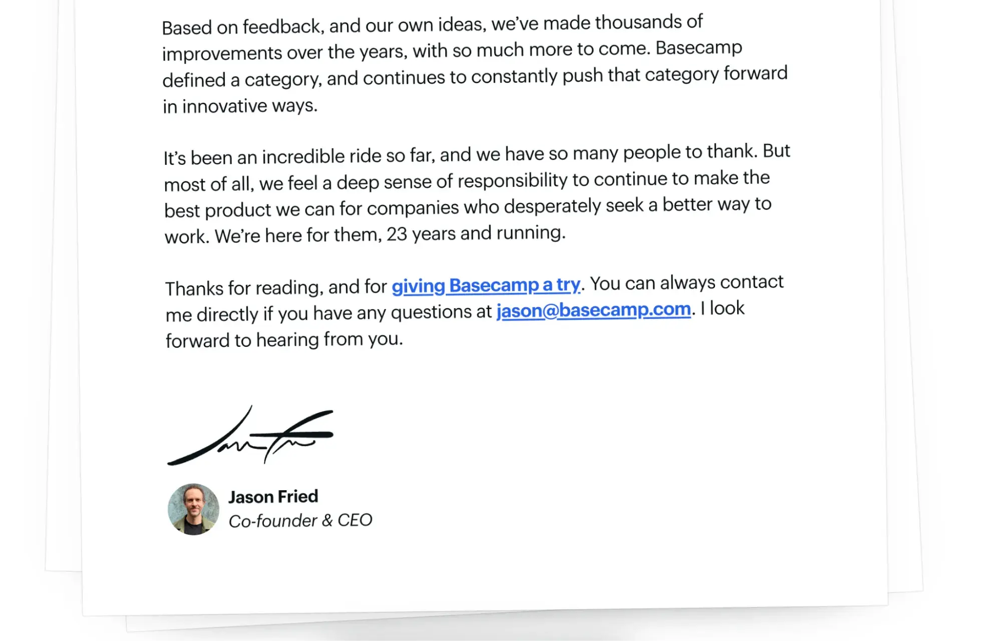 letter from the founder example