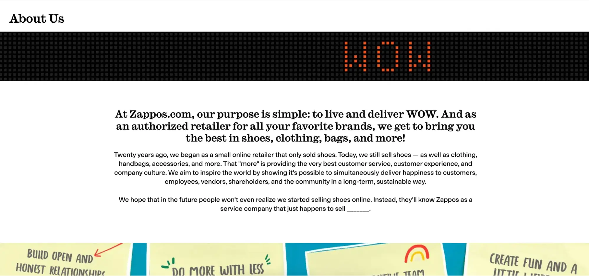 about us pages for fashion websites