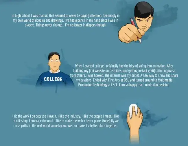 illustrator about me page example