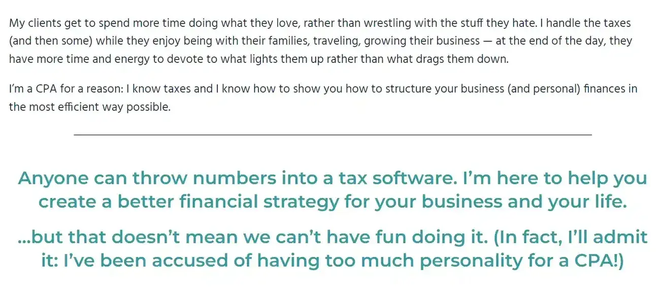 adding a bio to your about me page