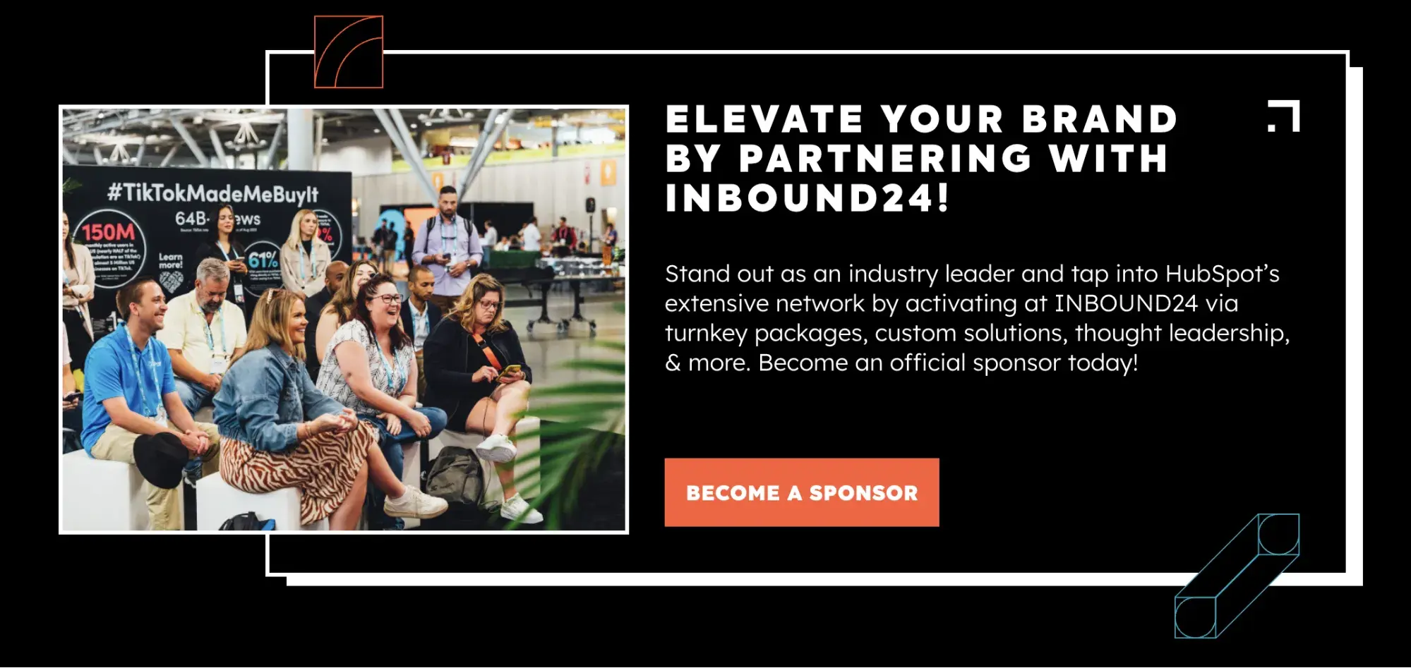 Screencap of INBOUND website. Elevate your brand by partnering with INBOUND24!