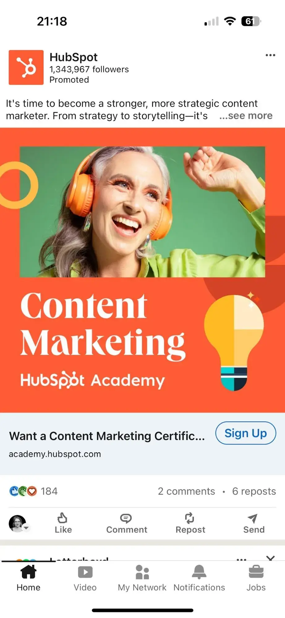 Screencap of ̽ѡ ad on LinkedIn.