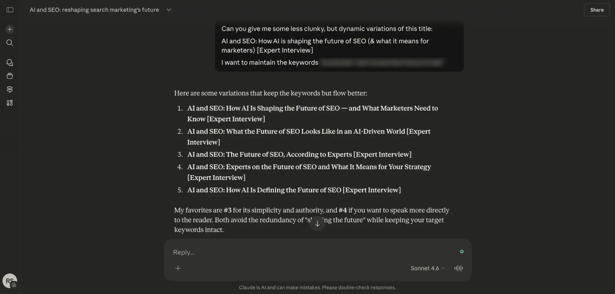 ai and the future of seo, chatgpt can suggest blog article titles