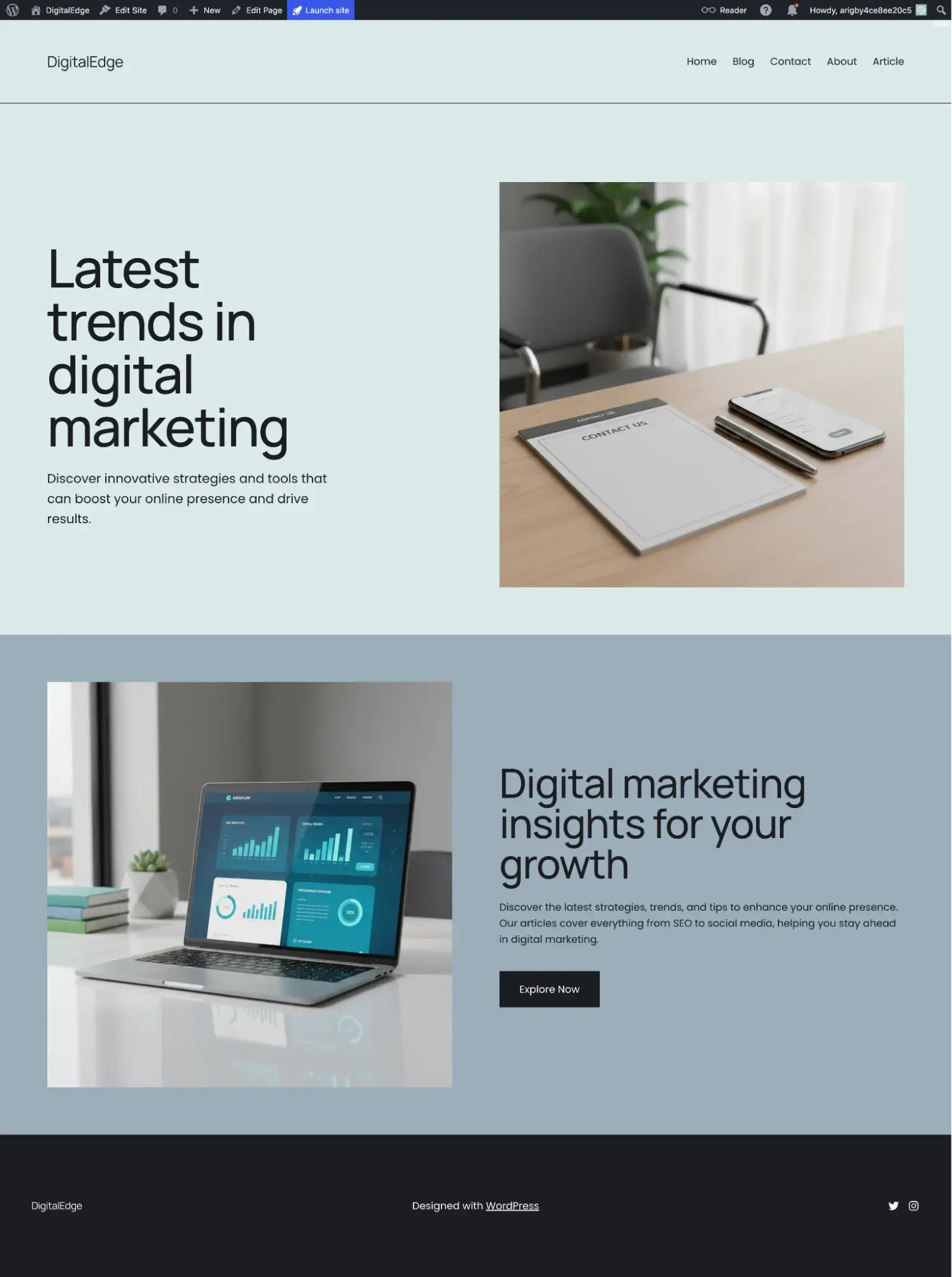 wordpress.com ai-generated blog page