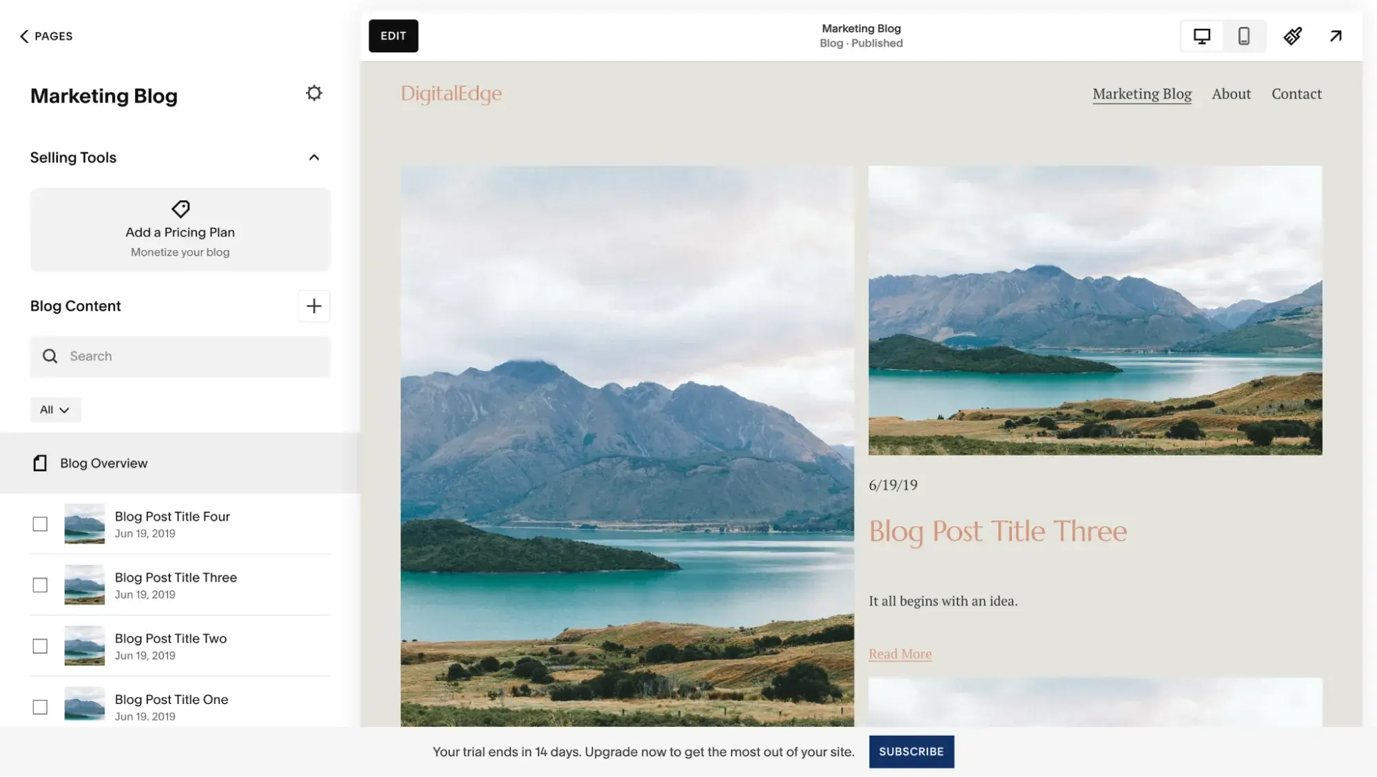 squarespace blog preview