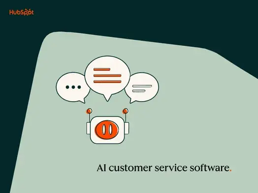 ai customer service software graphic with AI bot performing chat functions