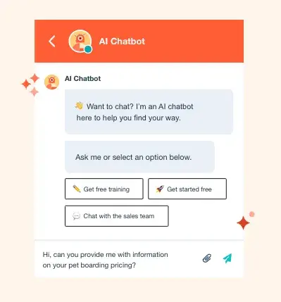 screenshot of hubspots ai chatbot