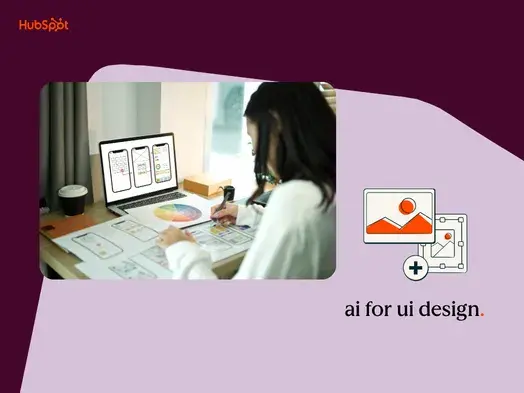 woman using AI for UI design on laptop