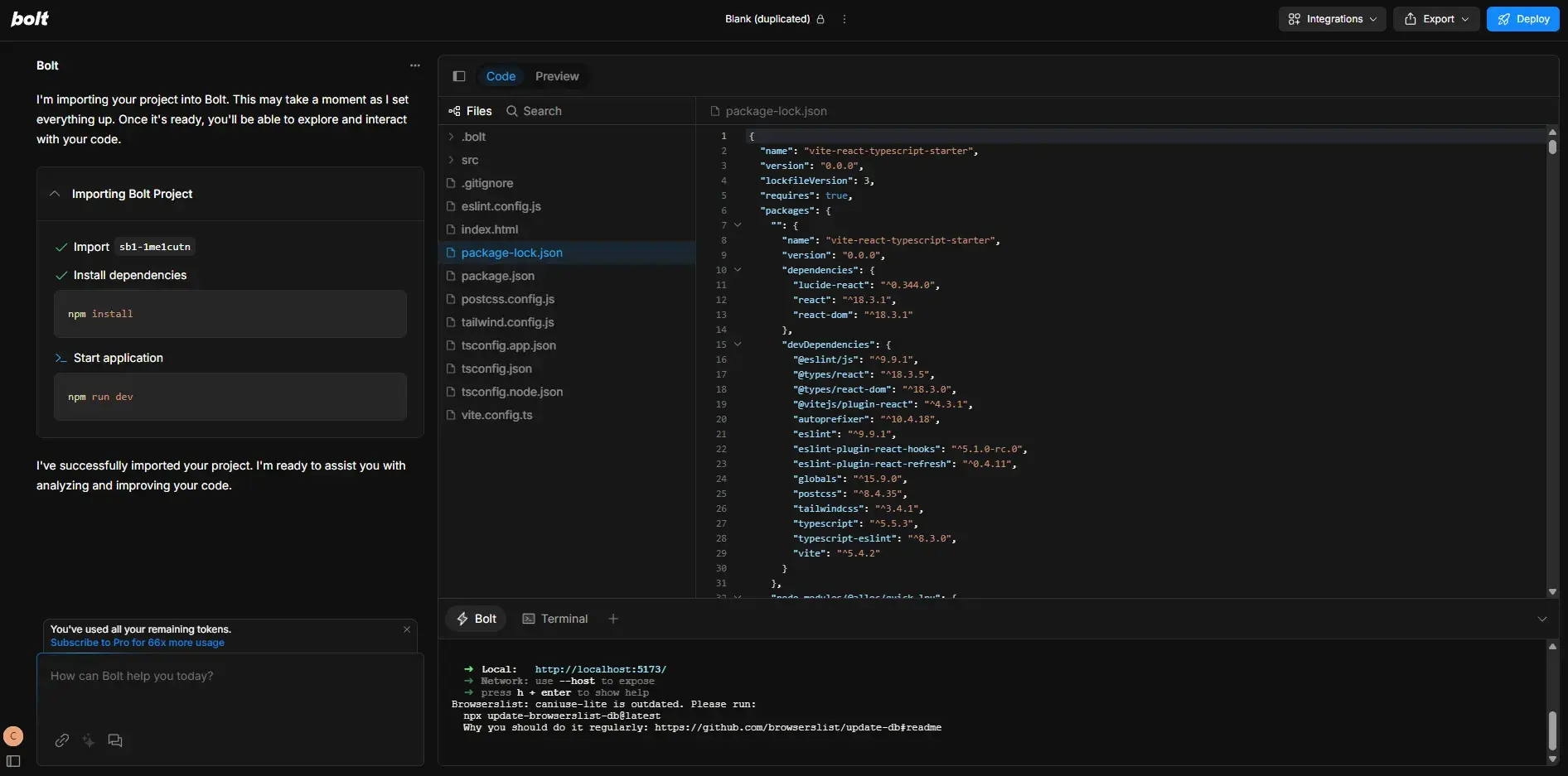 bolt code editor, ai for website development
