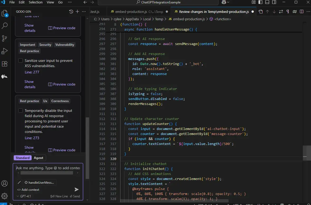 qodo code recommendations, ai for website development