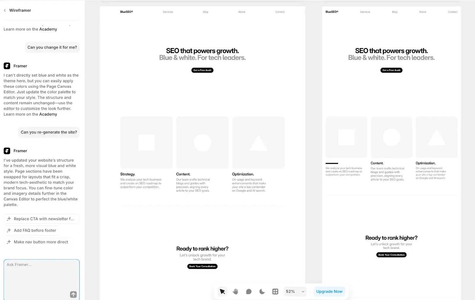 framer ai, ai for website development