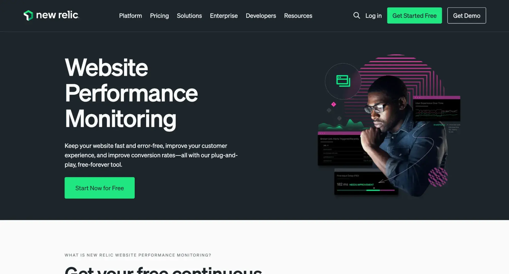 ai for website performance monitoring: new relic website performance monitoring