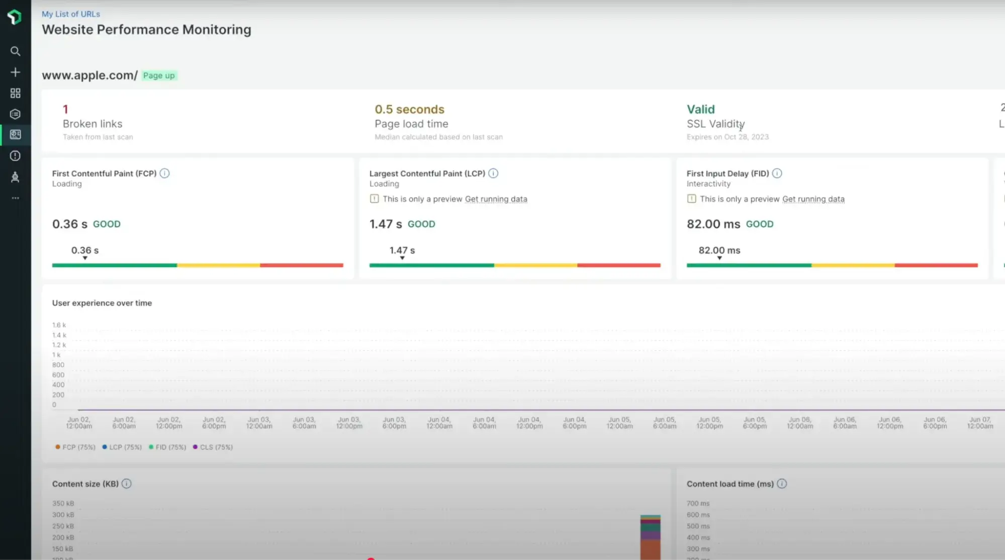 ai for website performance monitoring: new relic dashboard