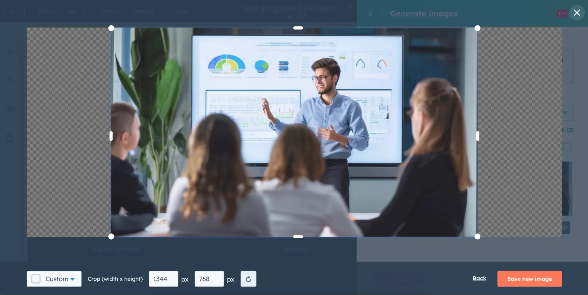 screenshot showing examples of results from hubspots free ai image generator
