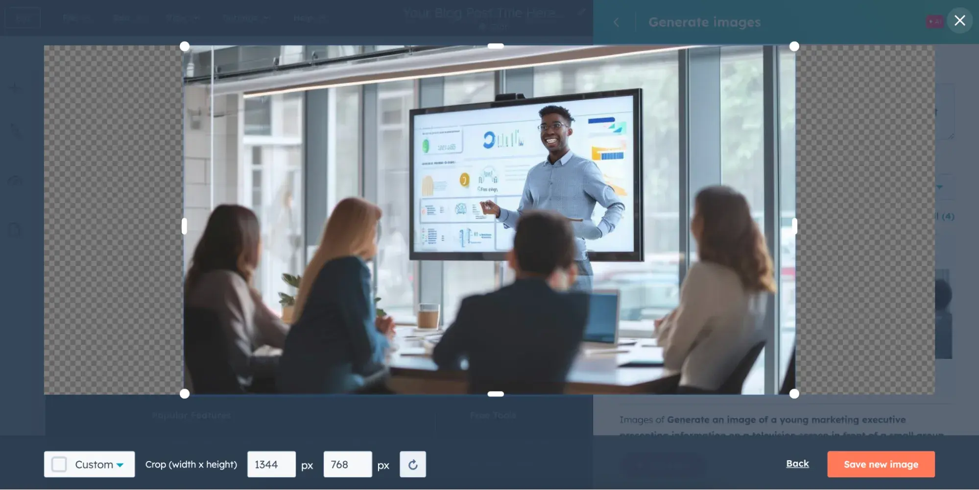 screenshot showing examples of results from hubspots free ai image generator