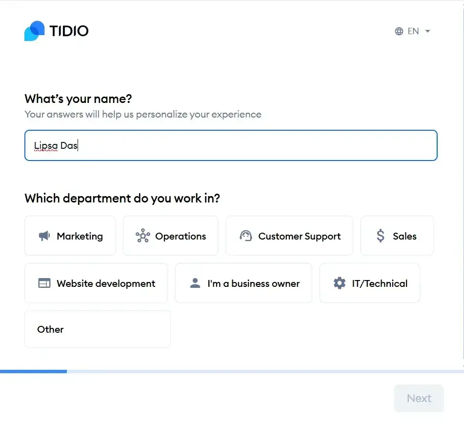 AI marketing bots, Tidio
