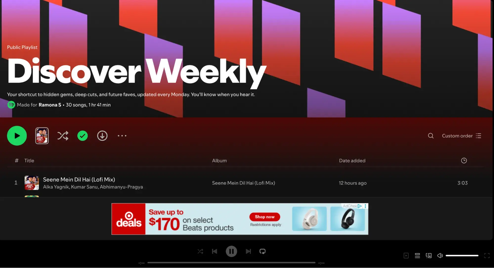 ai personalization in marketing, spotify discover weekly playlist