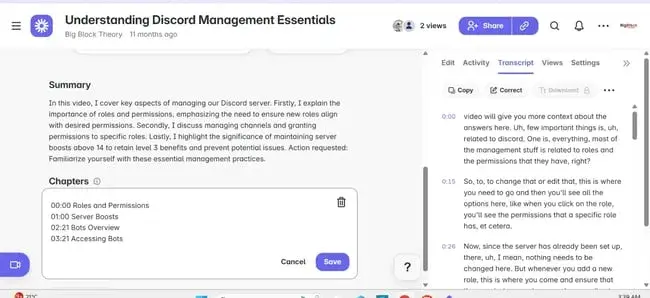 loom ai transcripts, loom ai summaries for project actionables