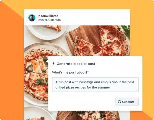 ai prompt examples, screenshot of ai-generated social media prompt from hubspots breeze