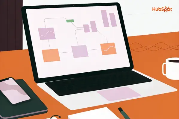 Laptop displaying prospect research dashboard with analytics and data visualization cards