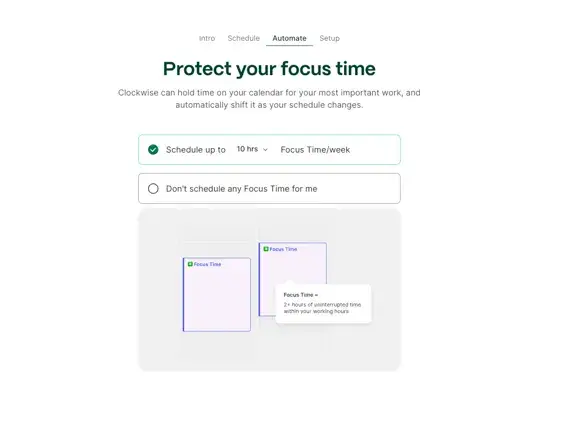 ai scheduling assistants, clockwise focus time