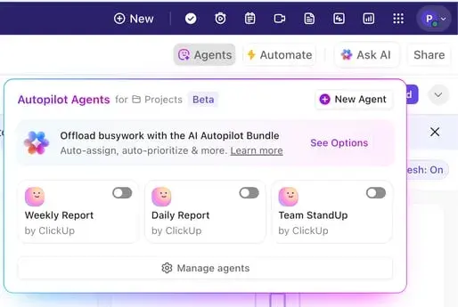 ai scheduling assistants, clickup autopilot