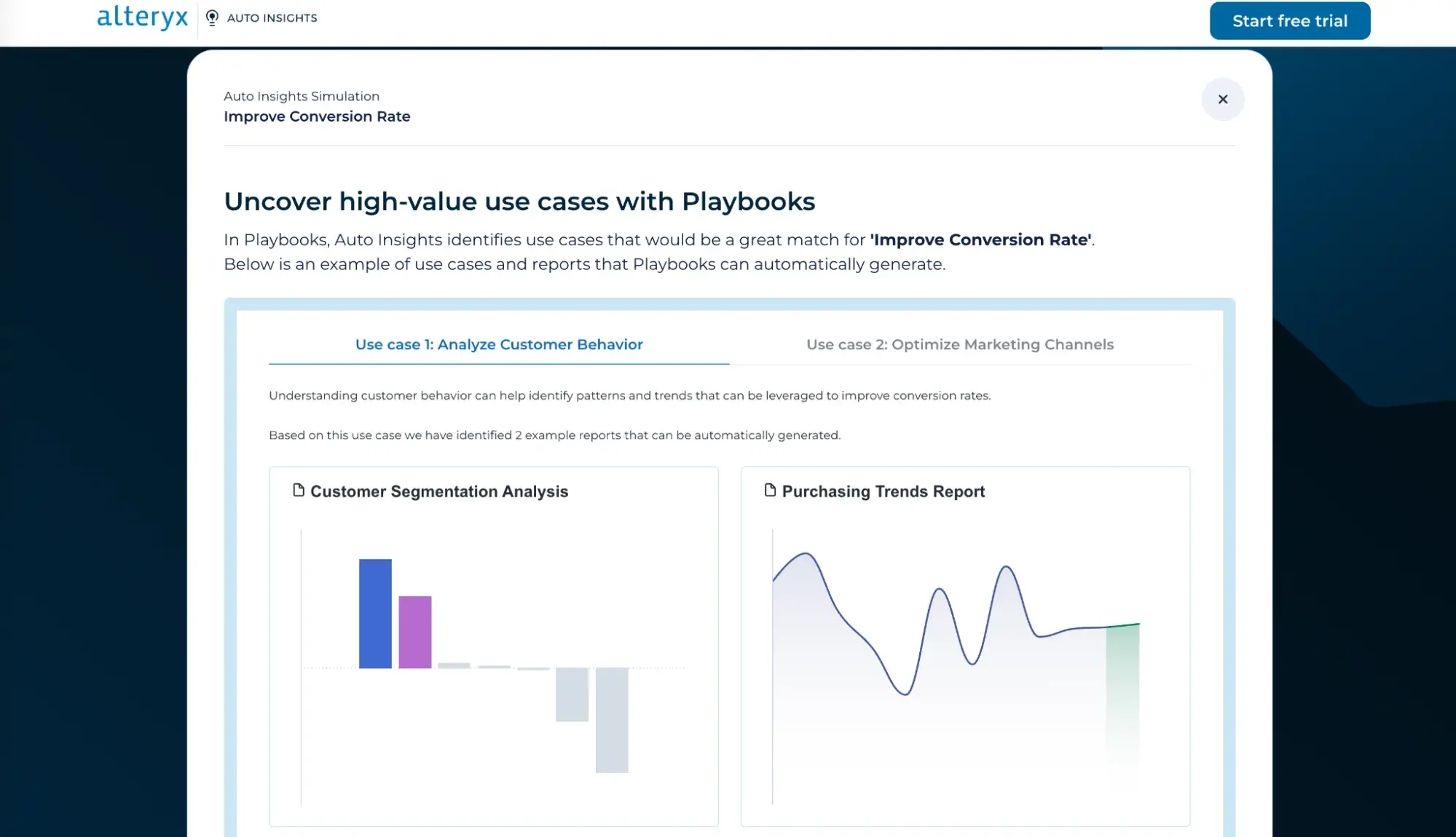 alteryx interface for ai web analytics