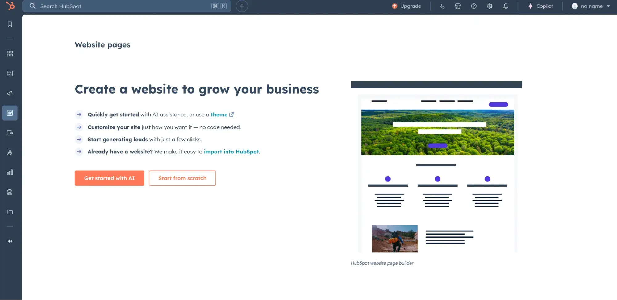 building a website with hubspots content hub