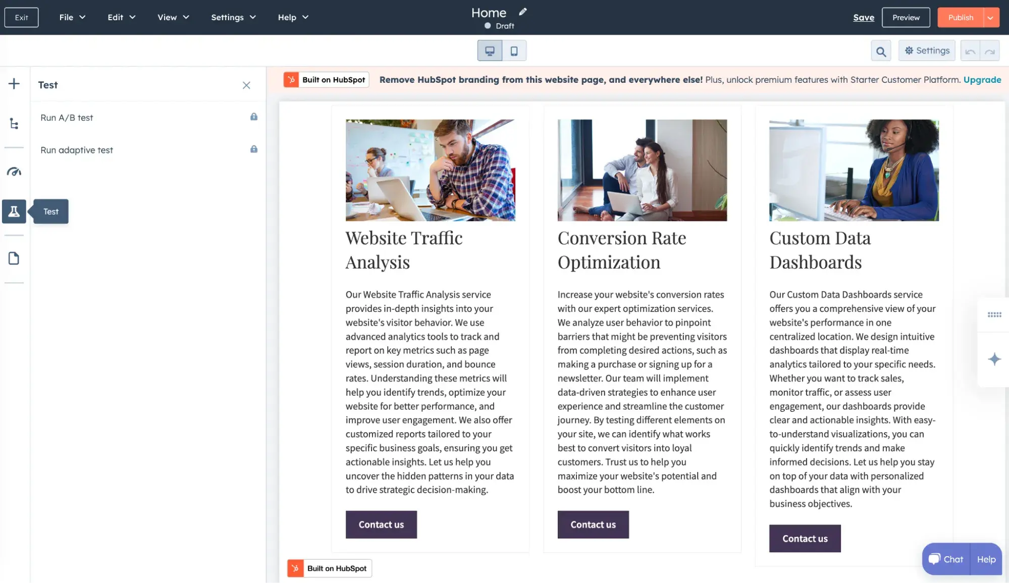 turning on ai web analytics available in hubspot content hub