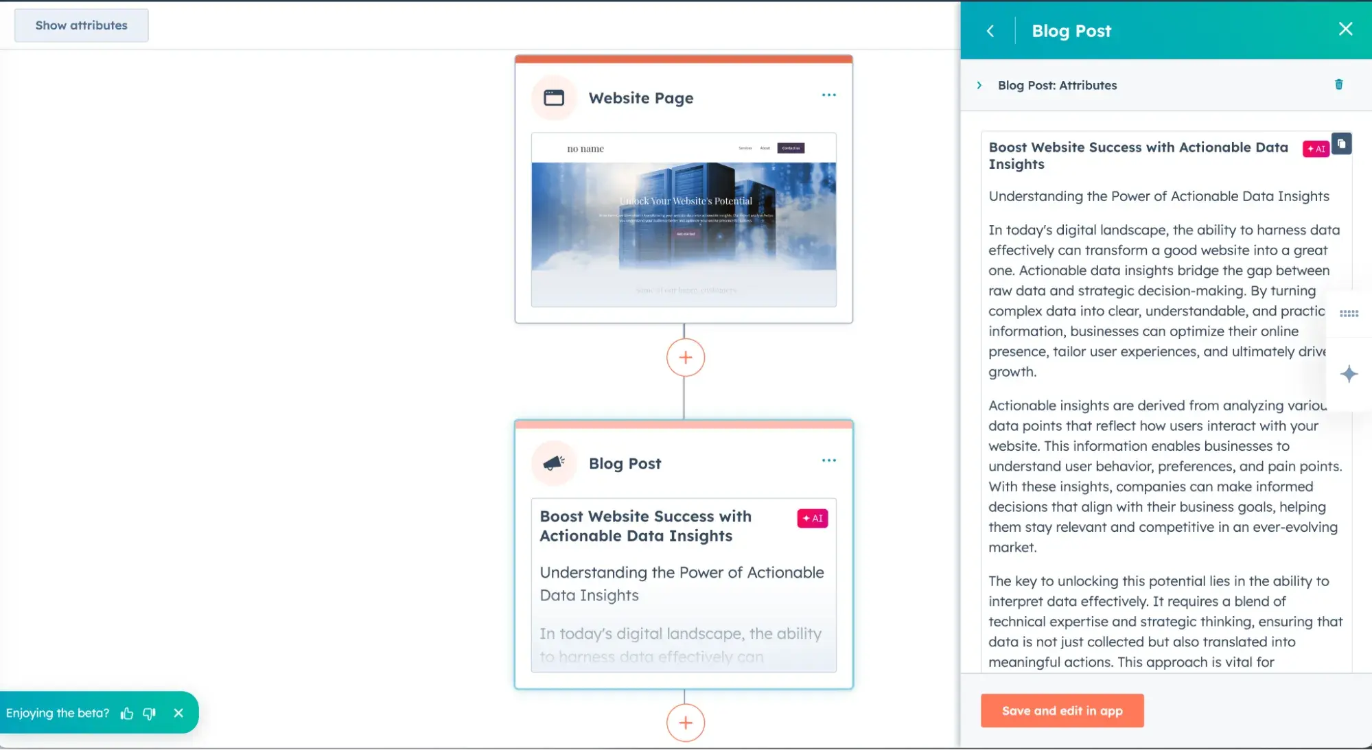 hubspots content remix tool in action