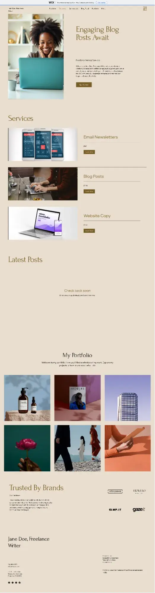 ai website builder: wix’s ai-generated portfolio site