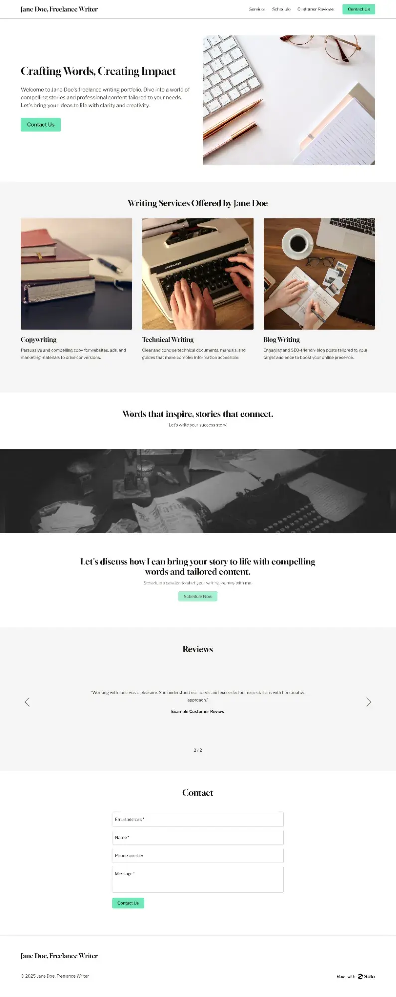ai website builder: solo’s ai-generated portfolio site