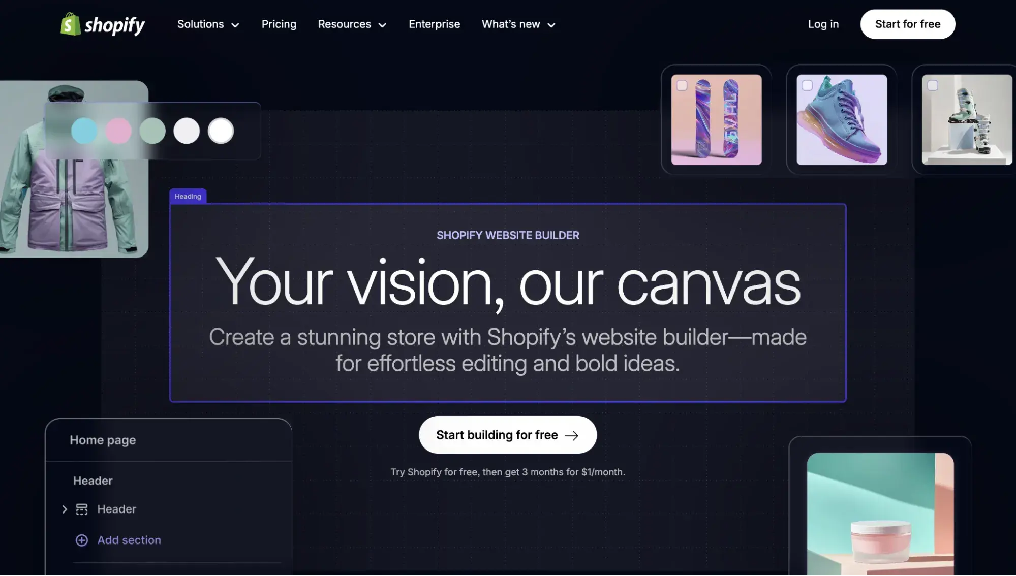 ai website builder: shopify