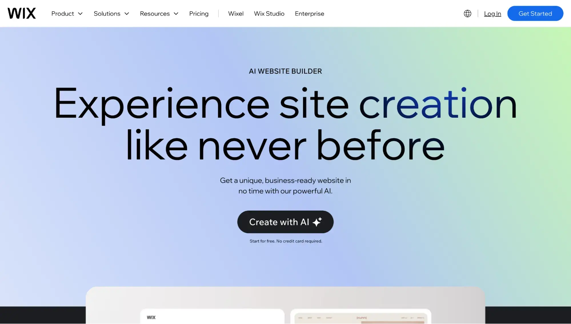 ai website builder: wix