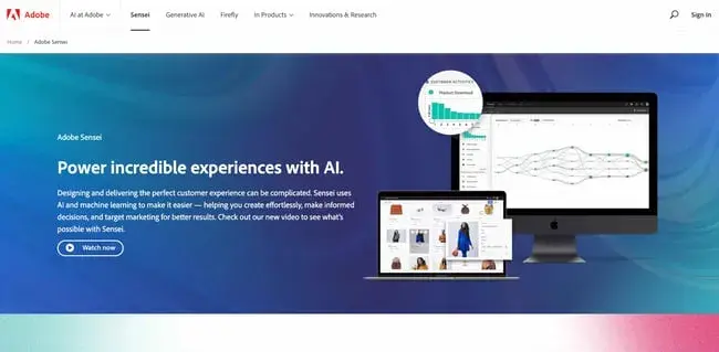 AI website design tool, Sensei