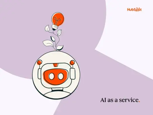 ai as a service represented by a robot with a lightbulb over its head