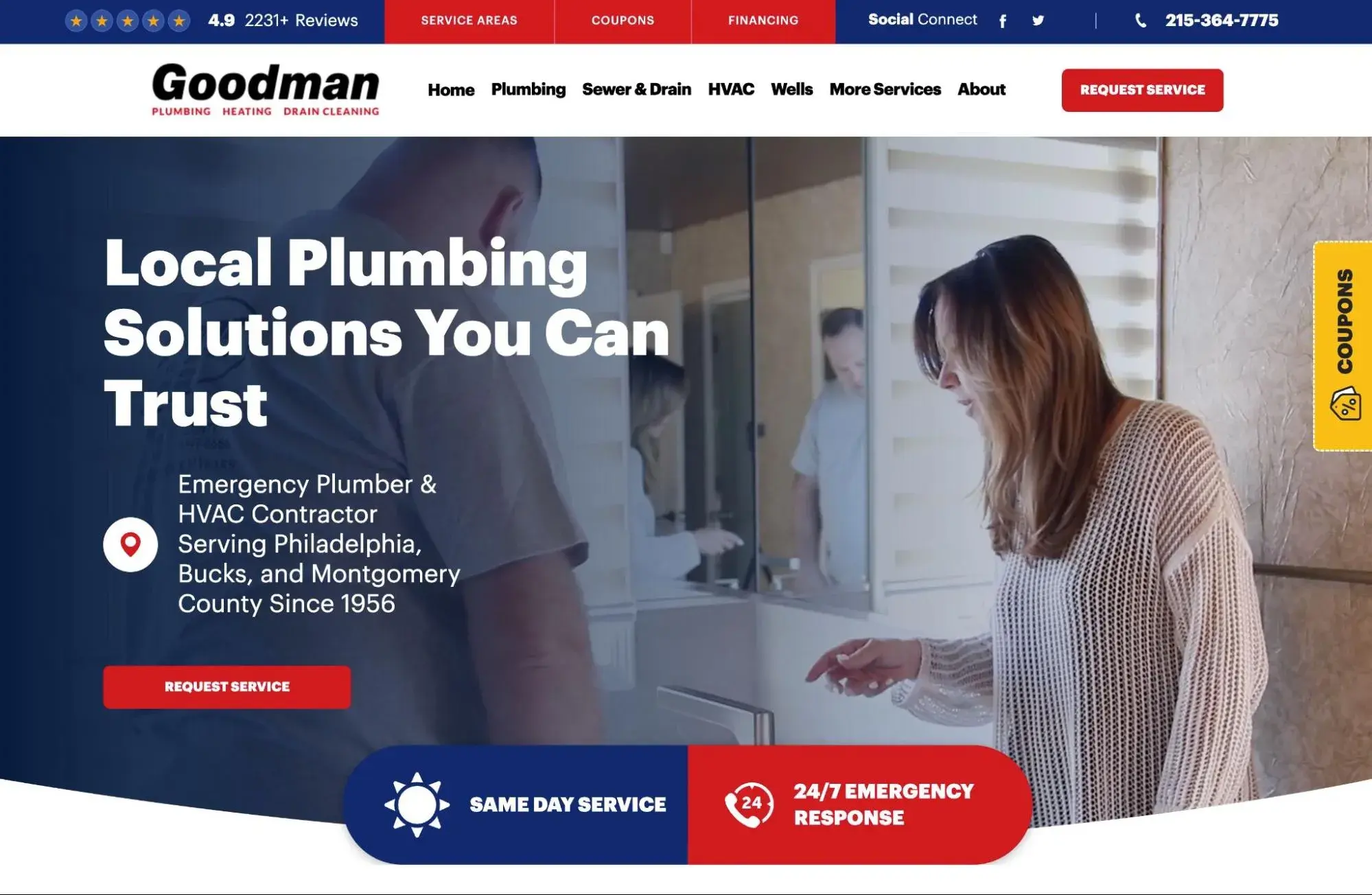 an example of a small business website using strong ctas