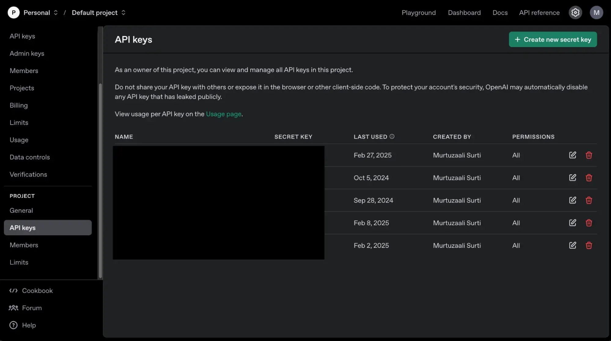 connect an app to an api, openai api platform (api keys section)