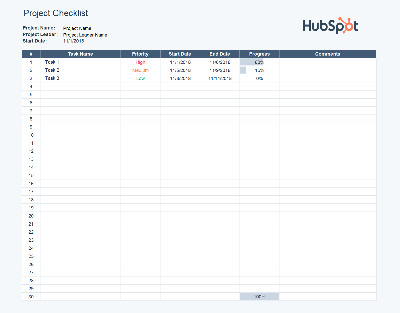 punch list template excel