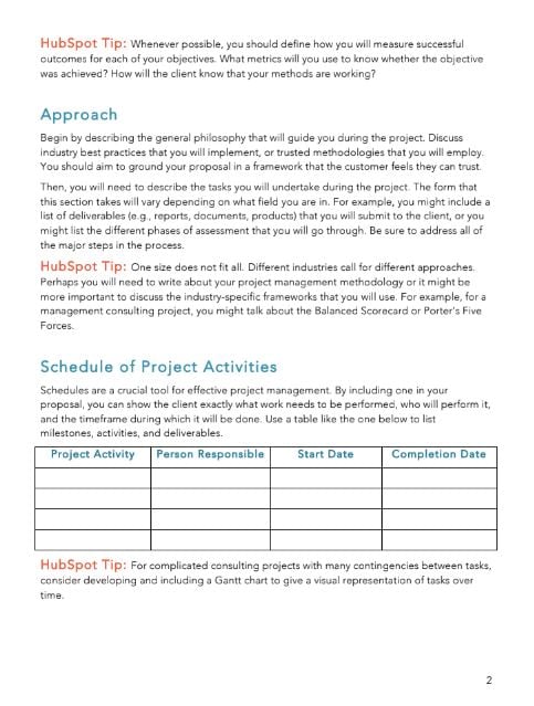 Consulting proposal template Approach