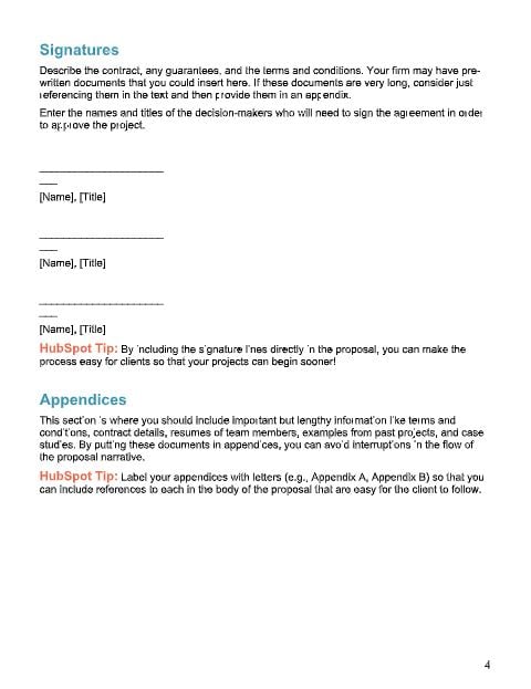 Consulting proposal template signatures