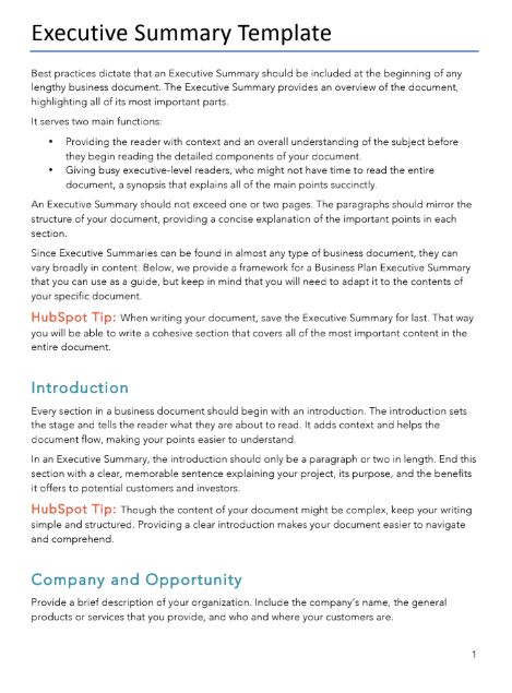 5 Free Business Plans PDF Templates Examples HubSpot