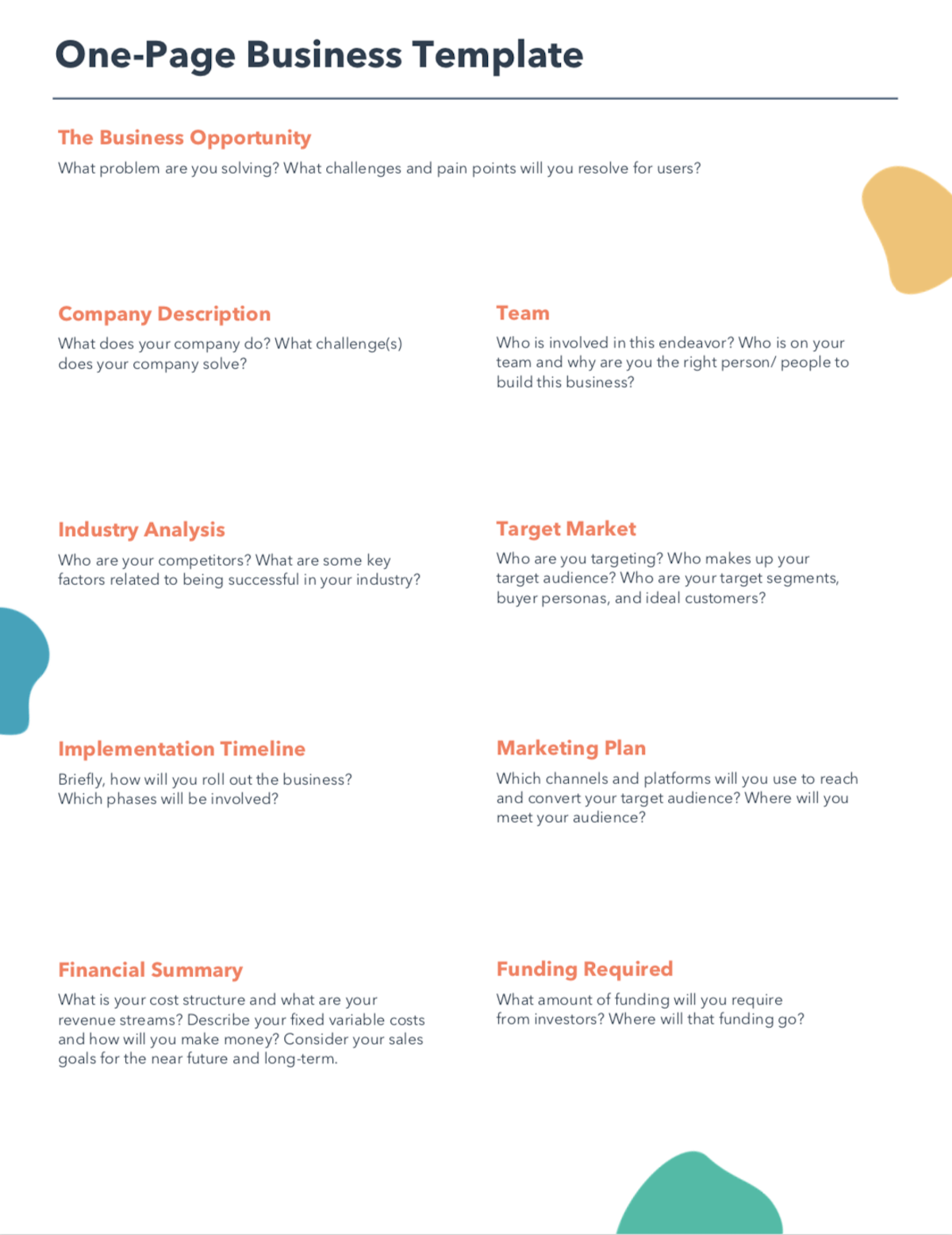 7 Free Startup Business Plans Templates Examples HubSpot