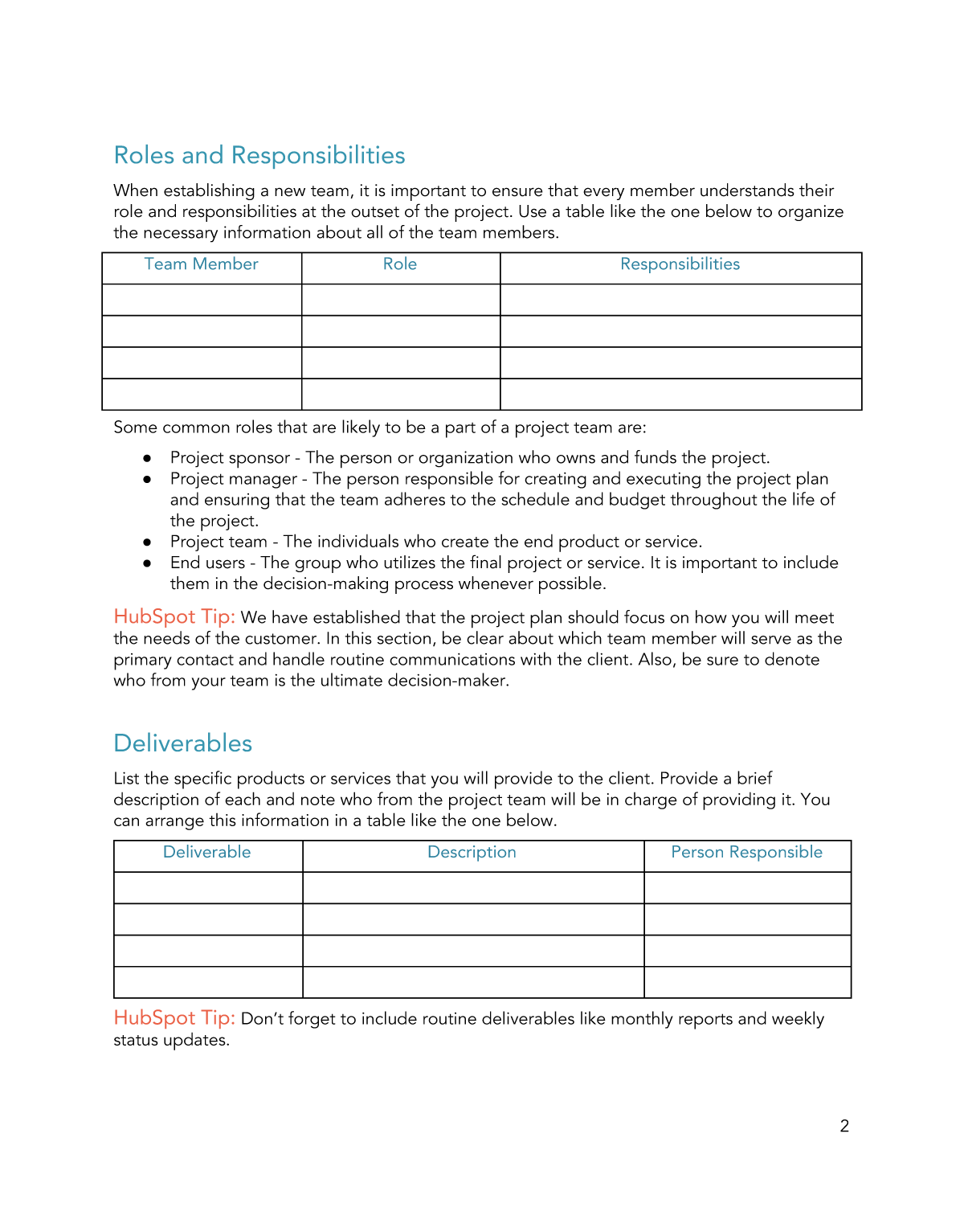 project plan template word free download