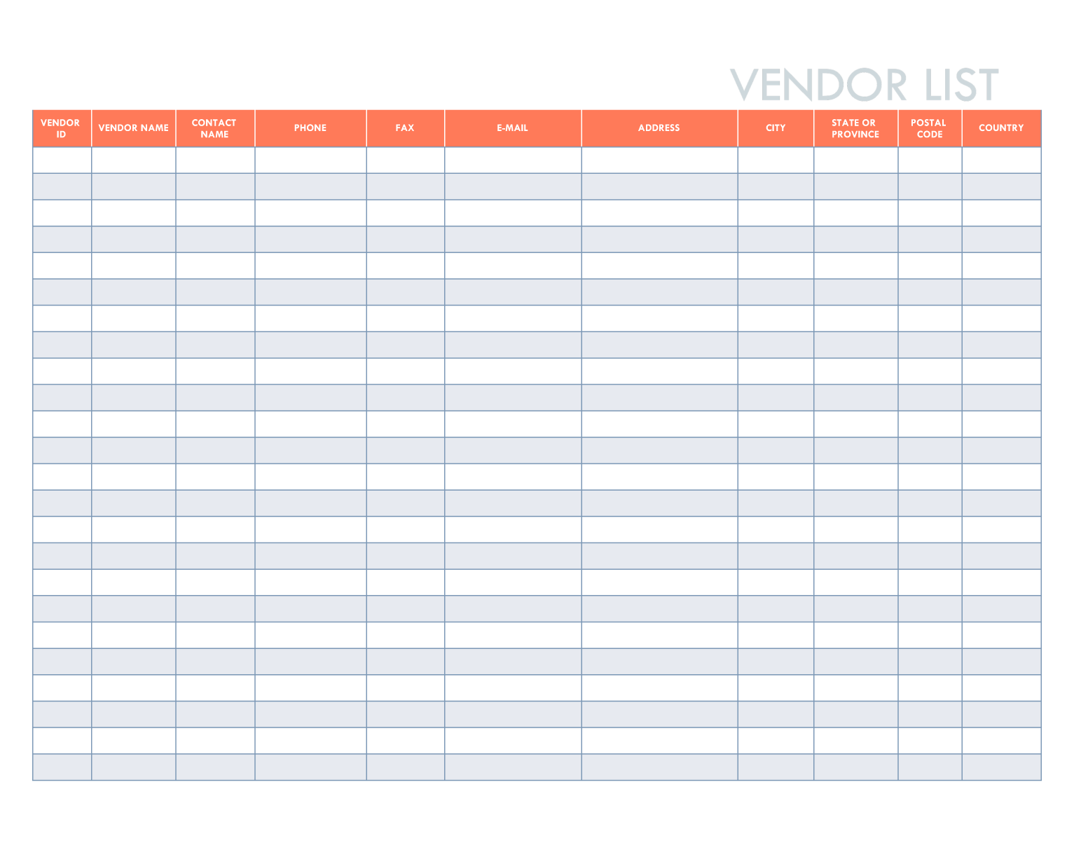 Free Vendor List Template For Excel Google Sheets HubSpot