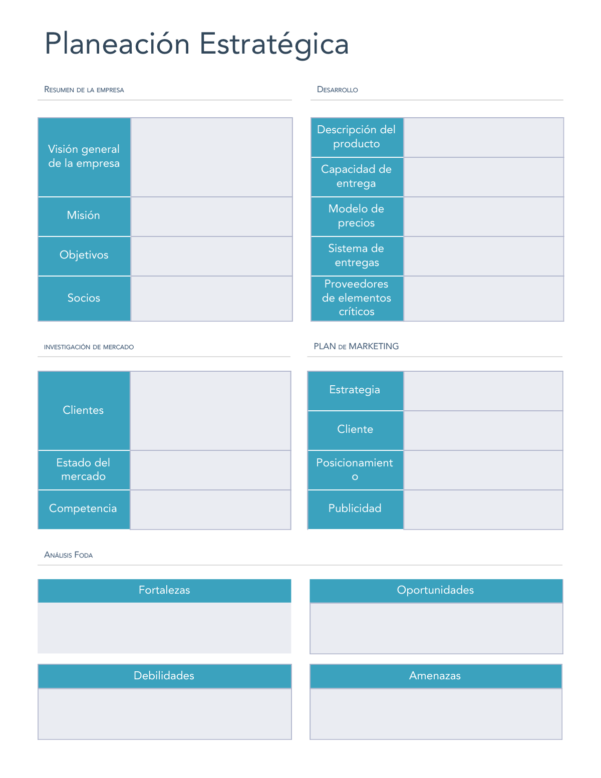 Planeación estratégica: plantilla gratuita en PDF | Word | Google Docs |  HubSpot